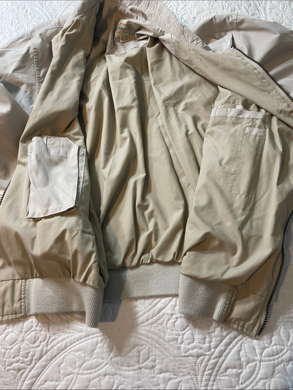 St. John's Bay Light Beige Zip-Front Bomber Jacket